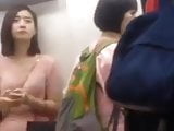 Cute lady upskirt subway